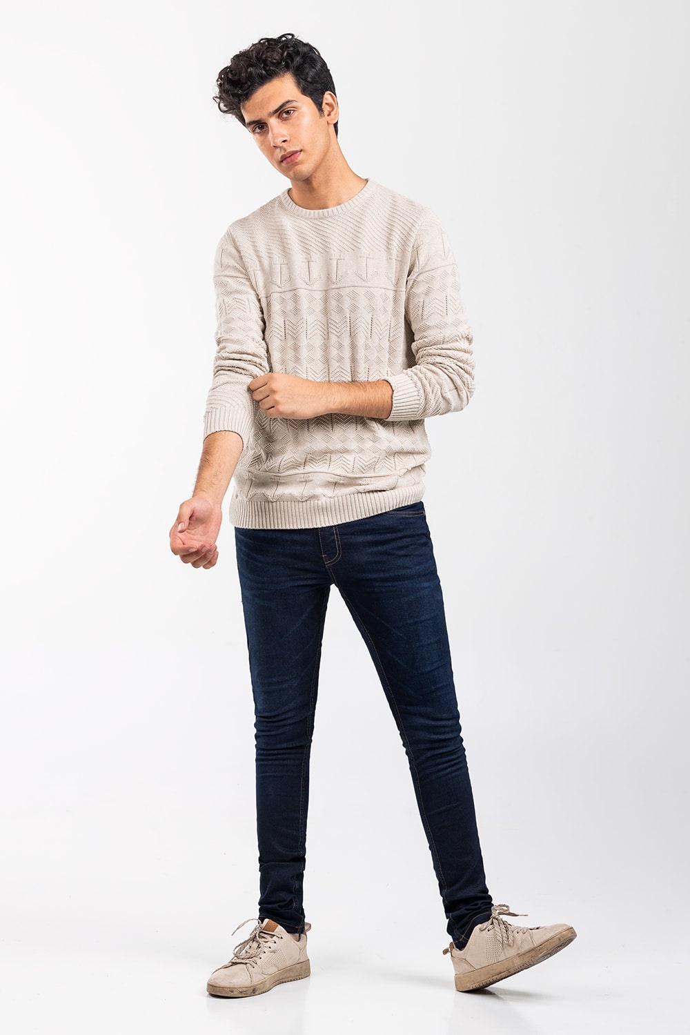 Ecru Fashion Sweater FS-SWT-FD-342-01