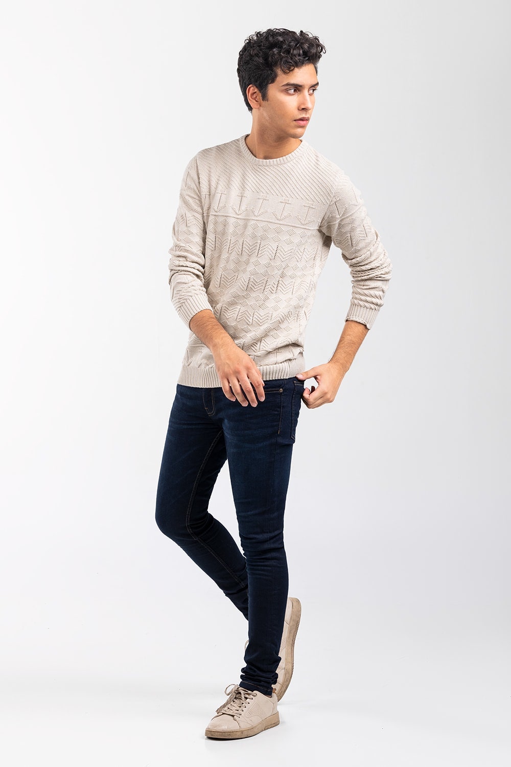 Ecru Fashion Sweater FS-SWT-FD-342-01