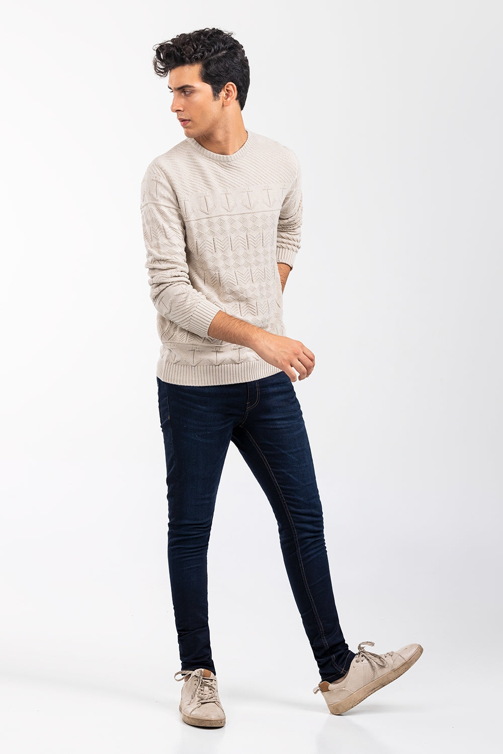 Ecru Fashion Sweater FS-SWT-FD-342-01