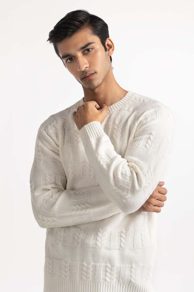 Ecru Fashion Sweater MN-SWT-WS23-076