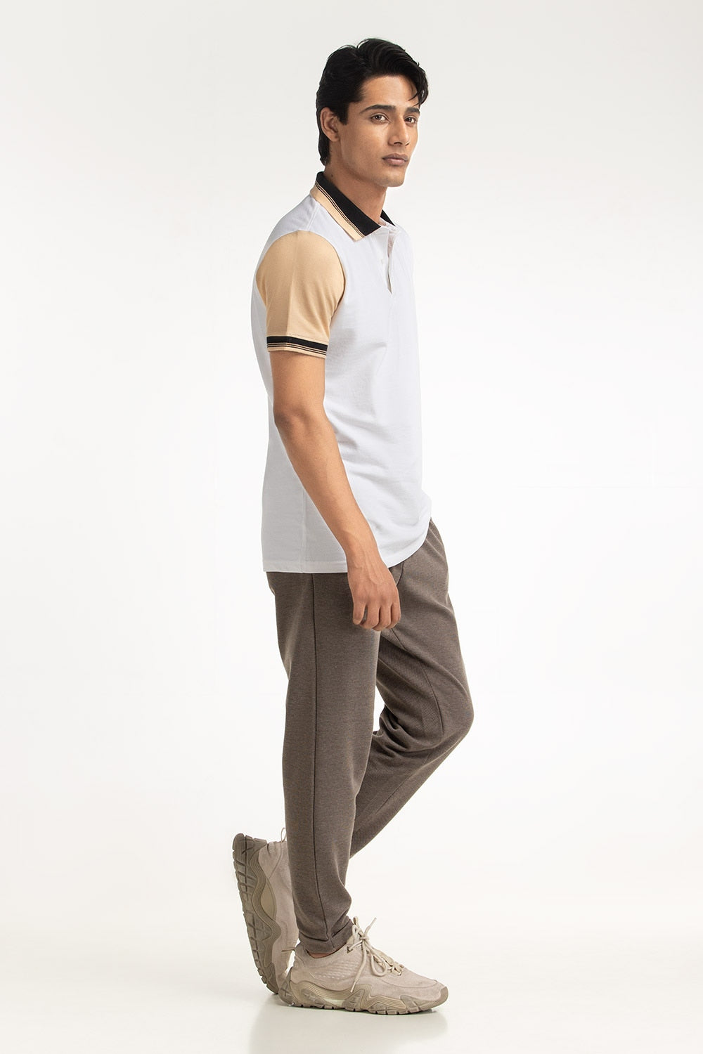 Fashion Contrast Sleeves Polo PS-FSHN24-102