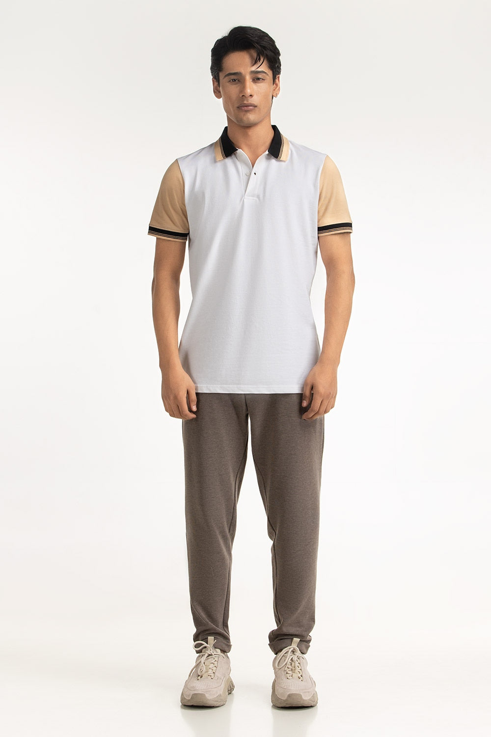 Fashion Contrast Sleeves Polo PS-FSHN24-102