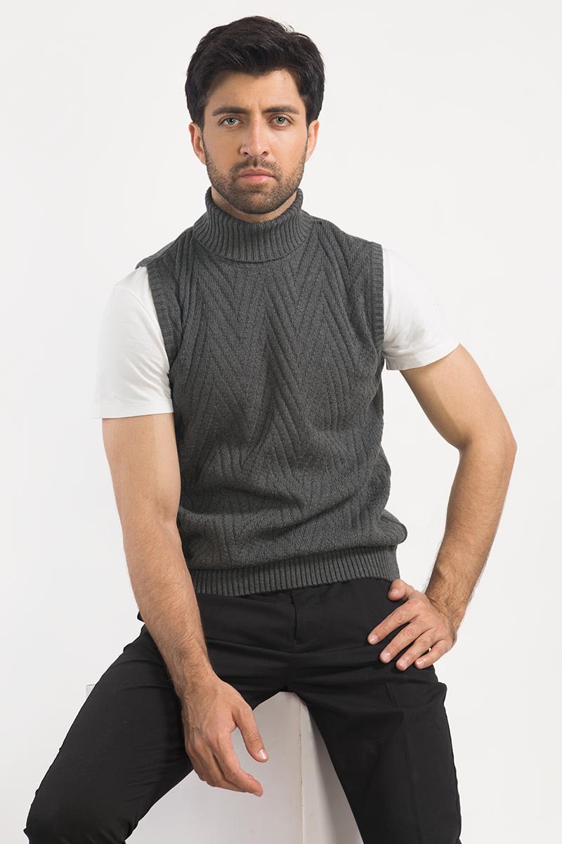 Charcoal Basic Sweater SL-SWT-FD-13-01