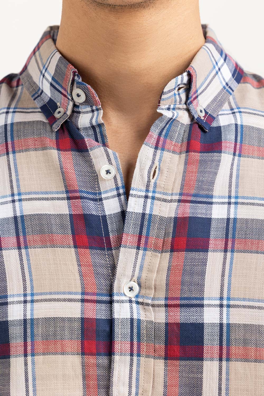 Fawn Navy Checkered Casual Shirt CS-YD22-039