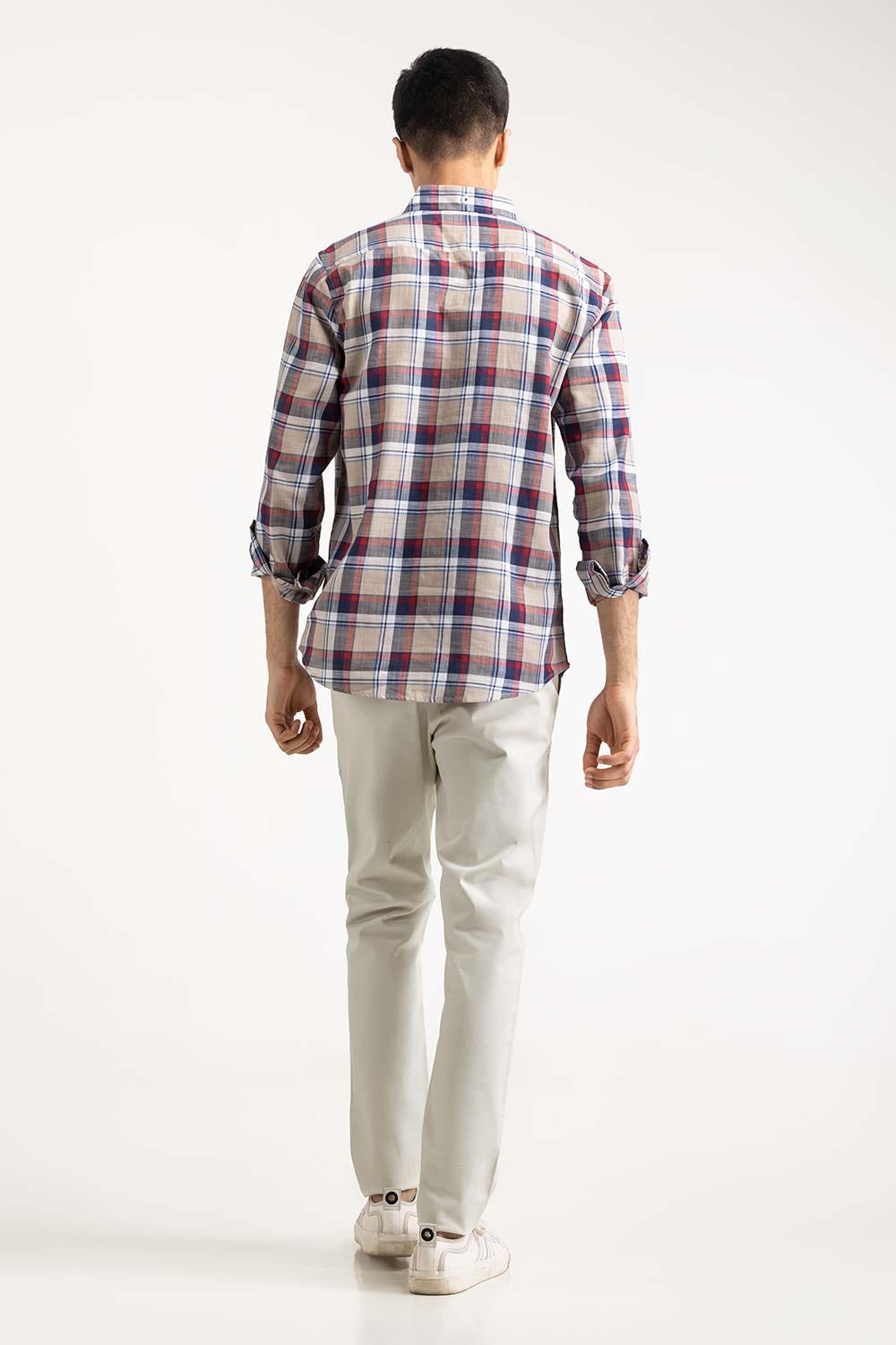 Fawn Navy Checkered Casual Shirt CS-YD22-039