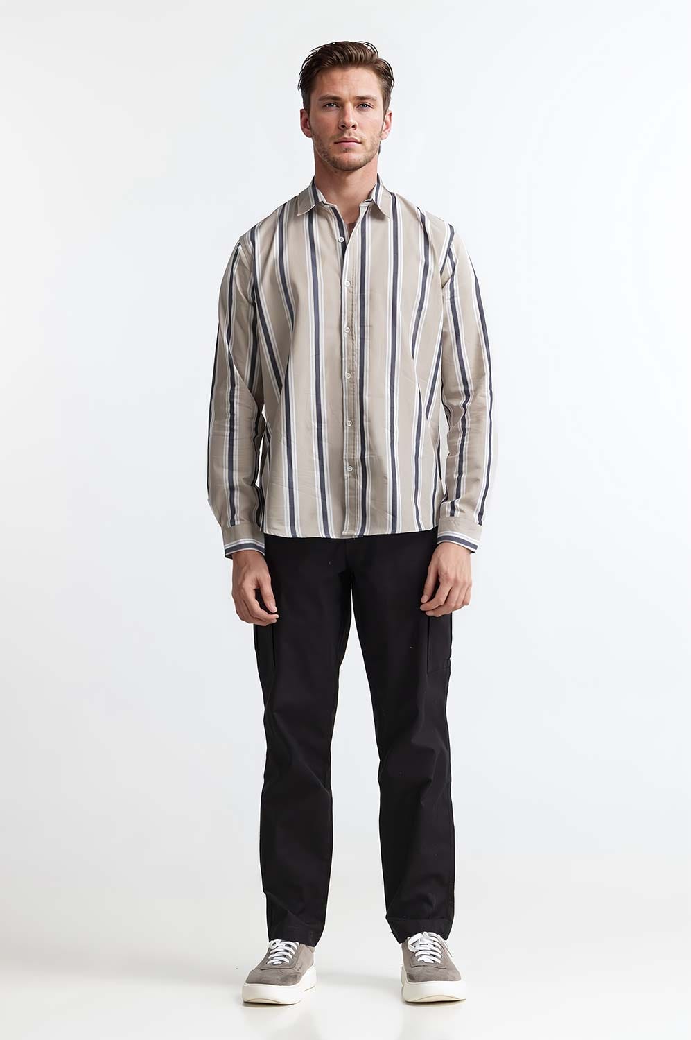 Fawn Navy Checkered Casual Shirt MN-CS-YD24-200