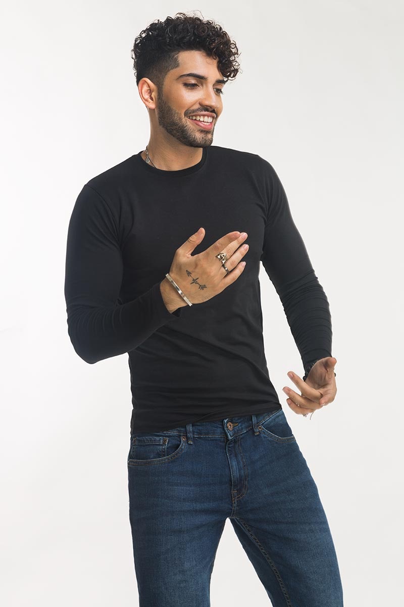 Black Basic Tee FS-JCN-SIG-D03