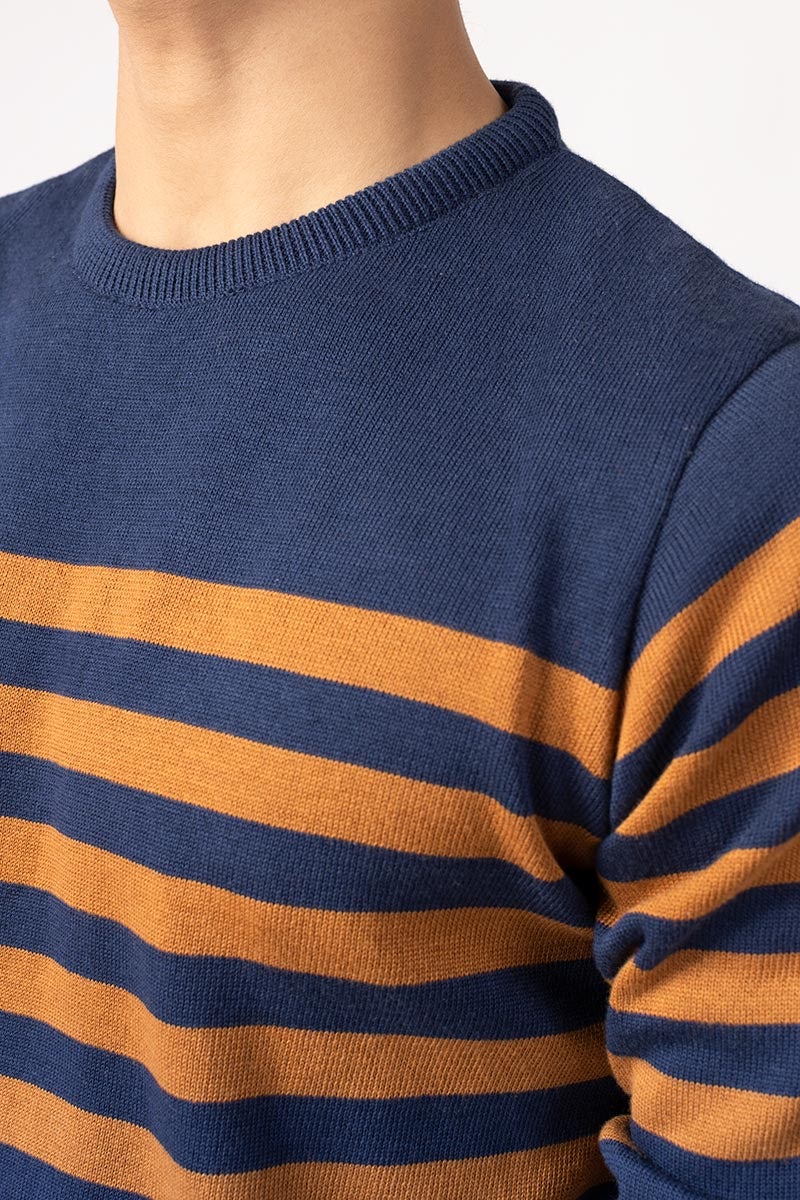 Navy Brown Fashion Sweater FS-SWT-FD-247-01