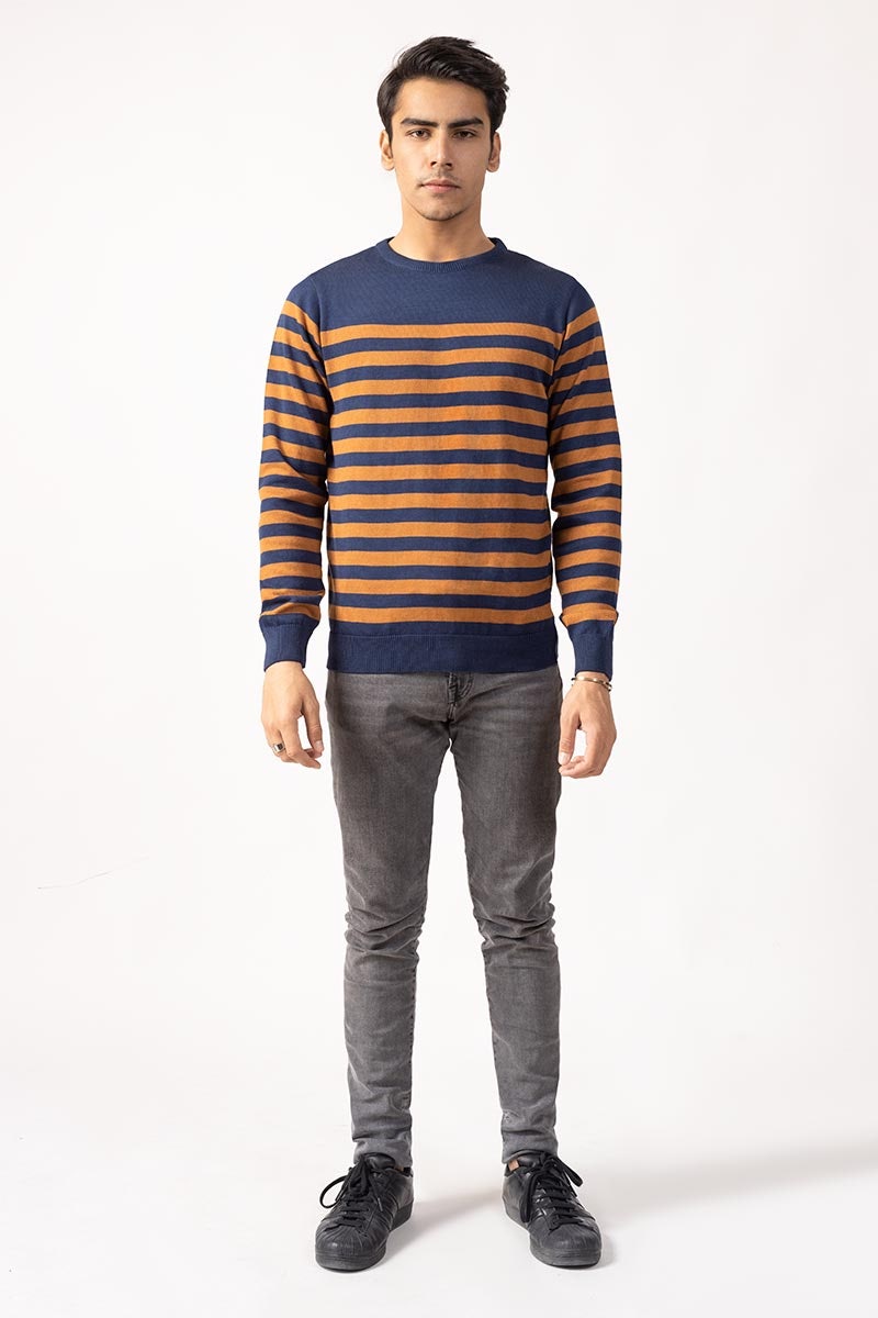 Navy Brown Fashion Sweater FS-SWT-FD-247-01