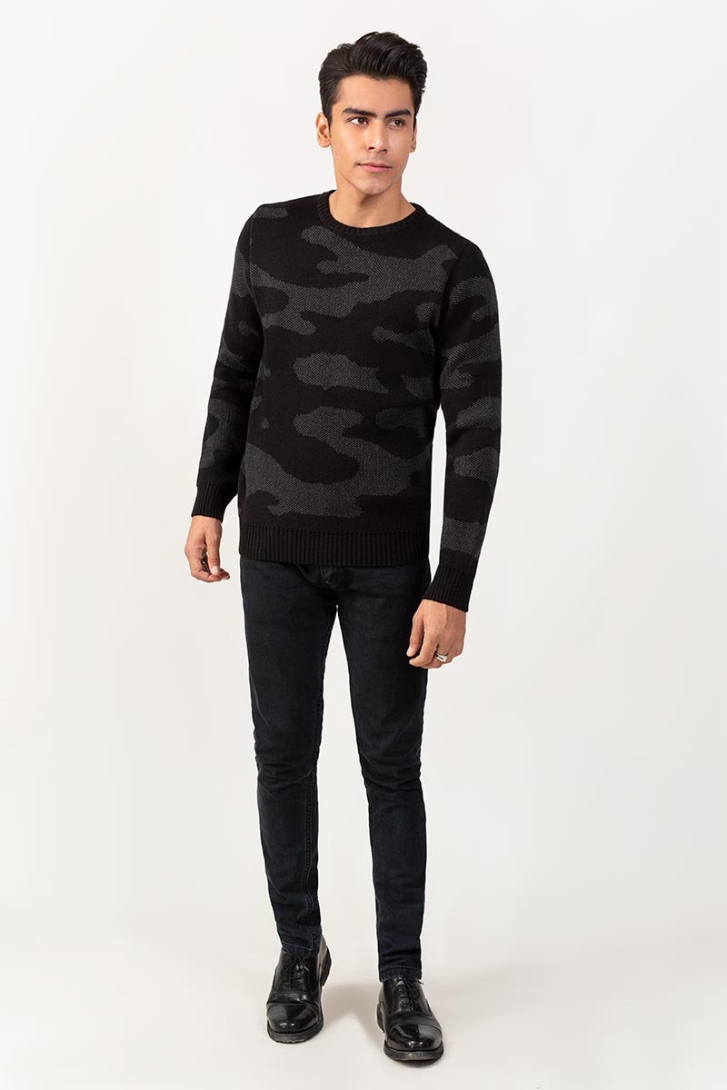 Black-Grey Fashion Sweater FS-SWT-FD-251-01