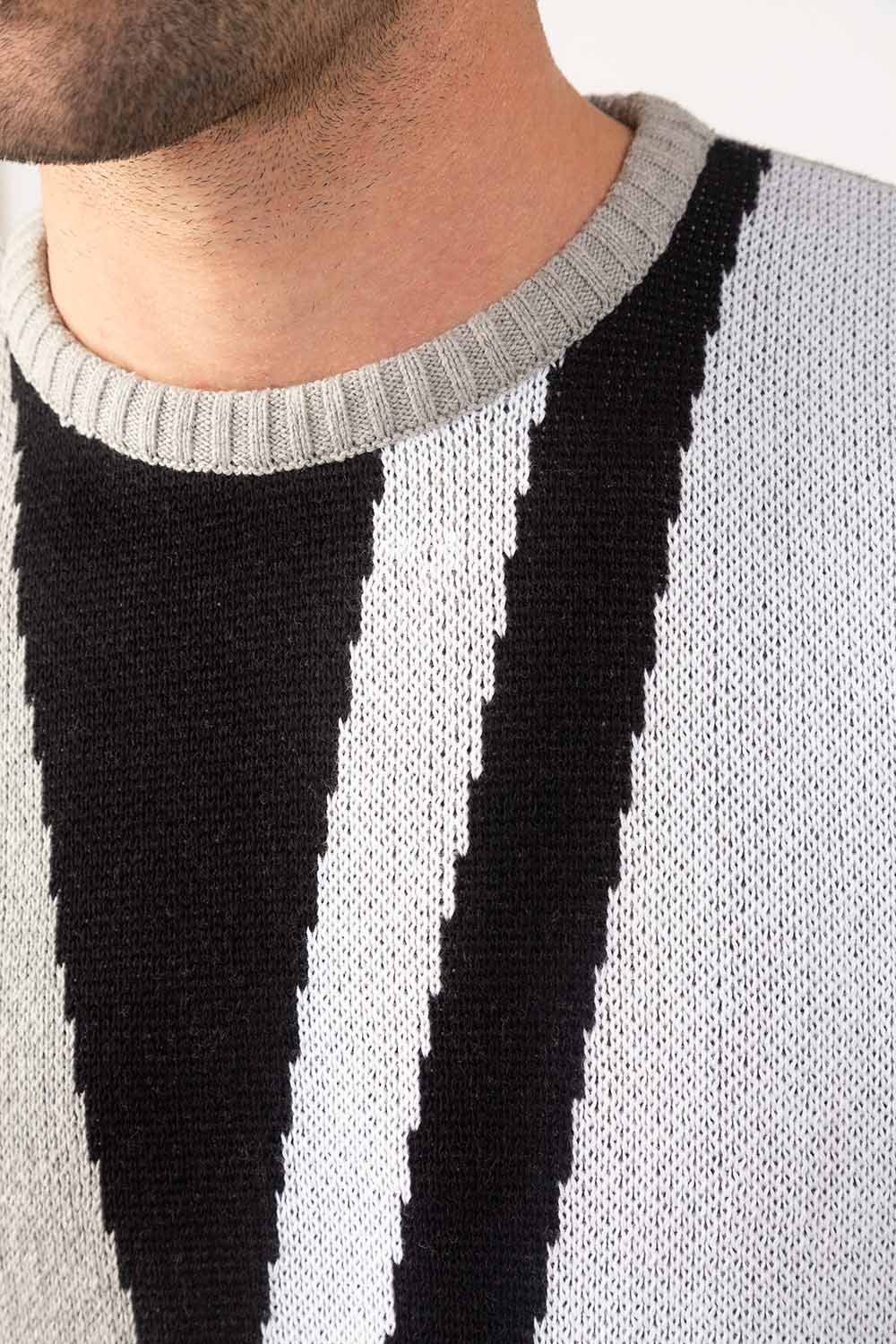 Grey White Fashiion Sweater FS-SWT-FD-293-01