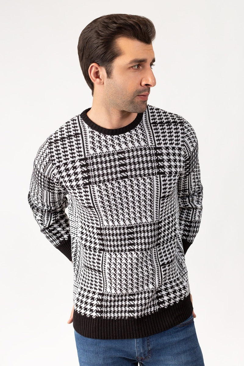 Black White Fashion Sweater FS-SWT-FD-295-01