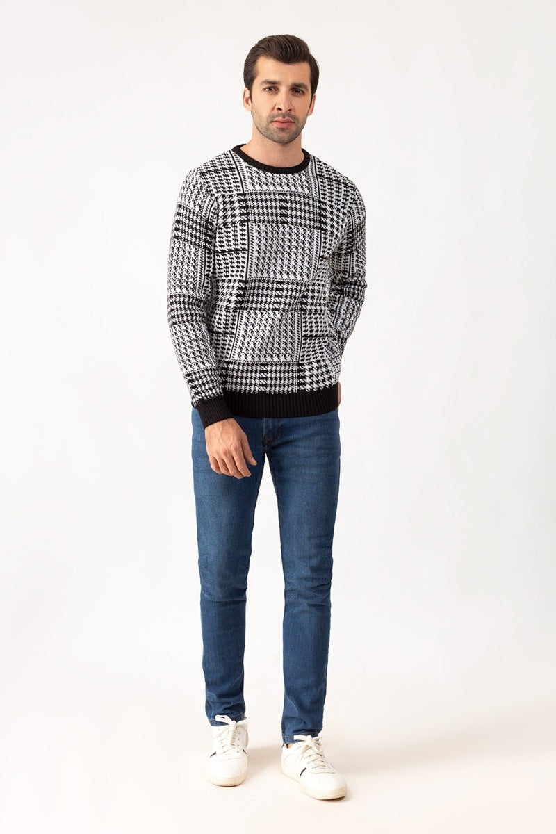 Black White Fashion Sweater FS-SWT-FD-295-01