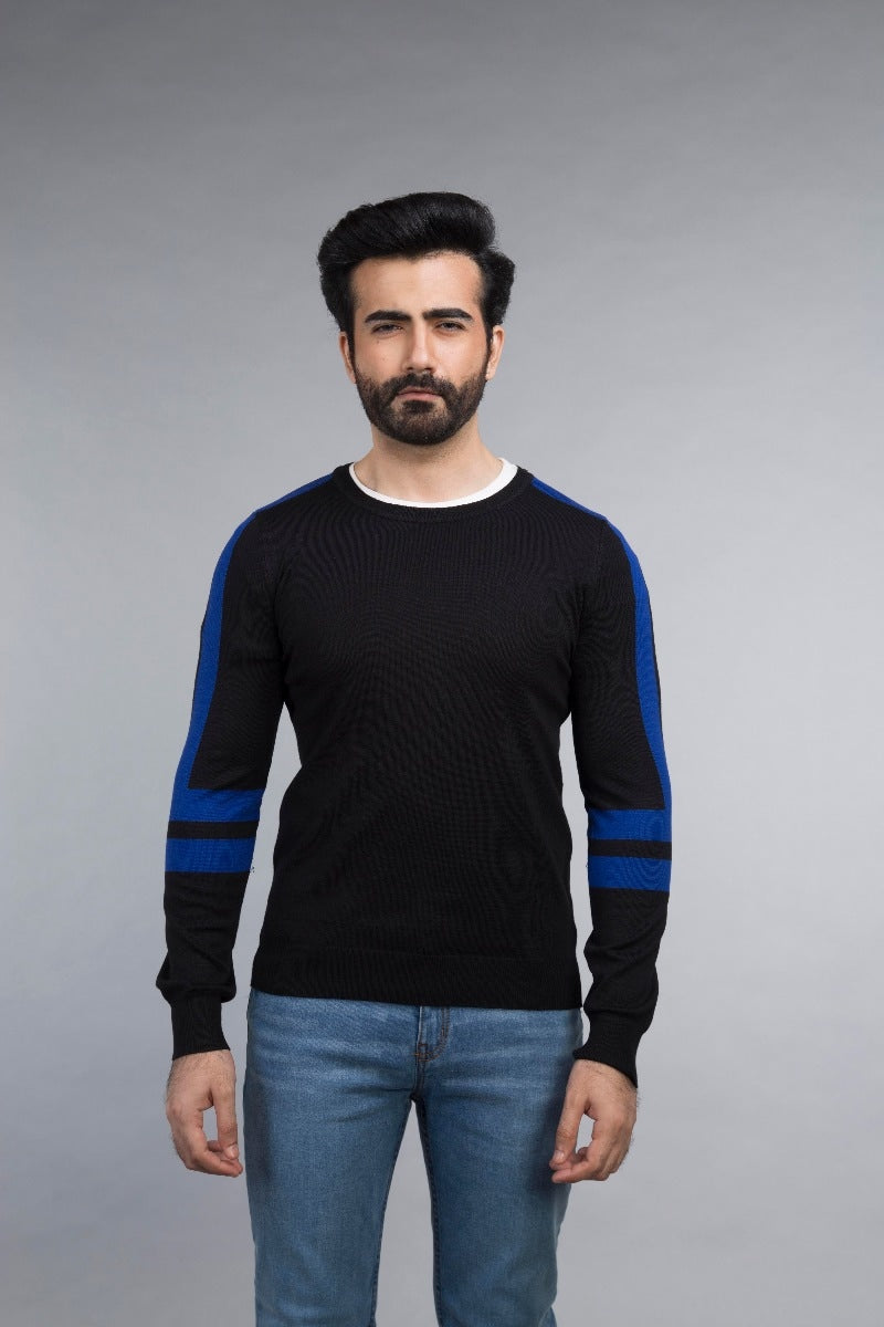 Black Full Sleeve Fashion Sweater Noir FS-SWT-IMP-FD-85-01