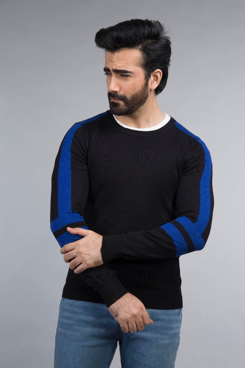 Black Full Sleeve Fashion Sweater Noir FS-SWT-IMP-FD-85-01