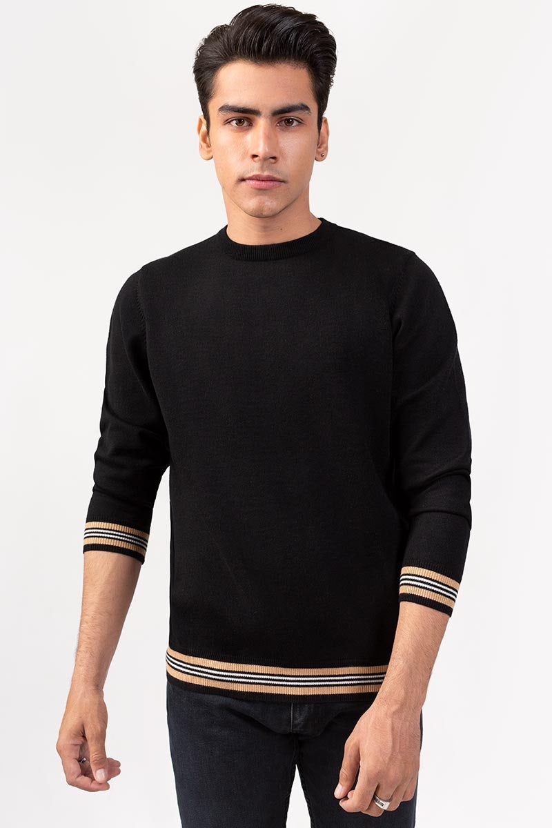 Black Fashion Sweater FS-SWT-VPN-FD-234-01