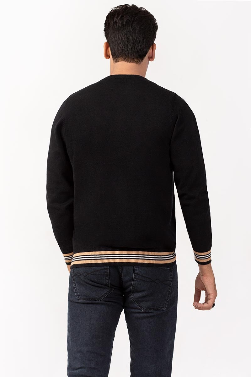 Black Fashion Sweater FS-SWT-VPN-FD-234-01