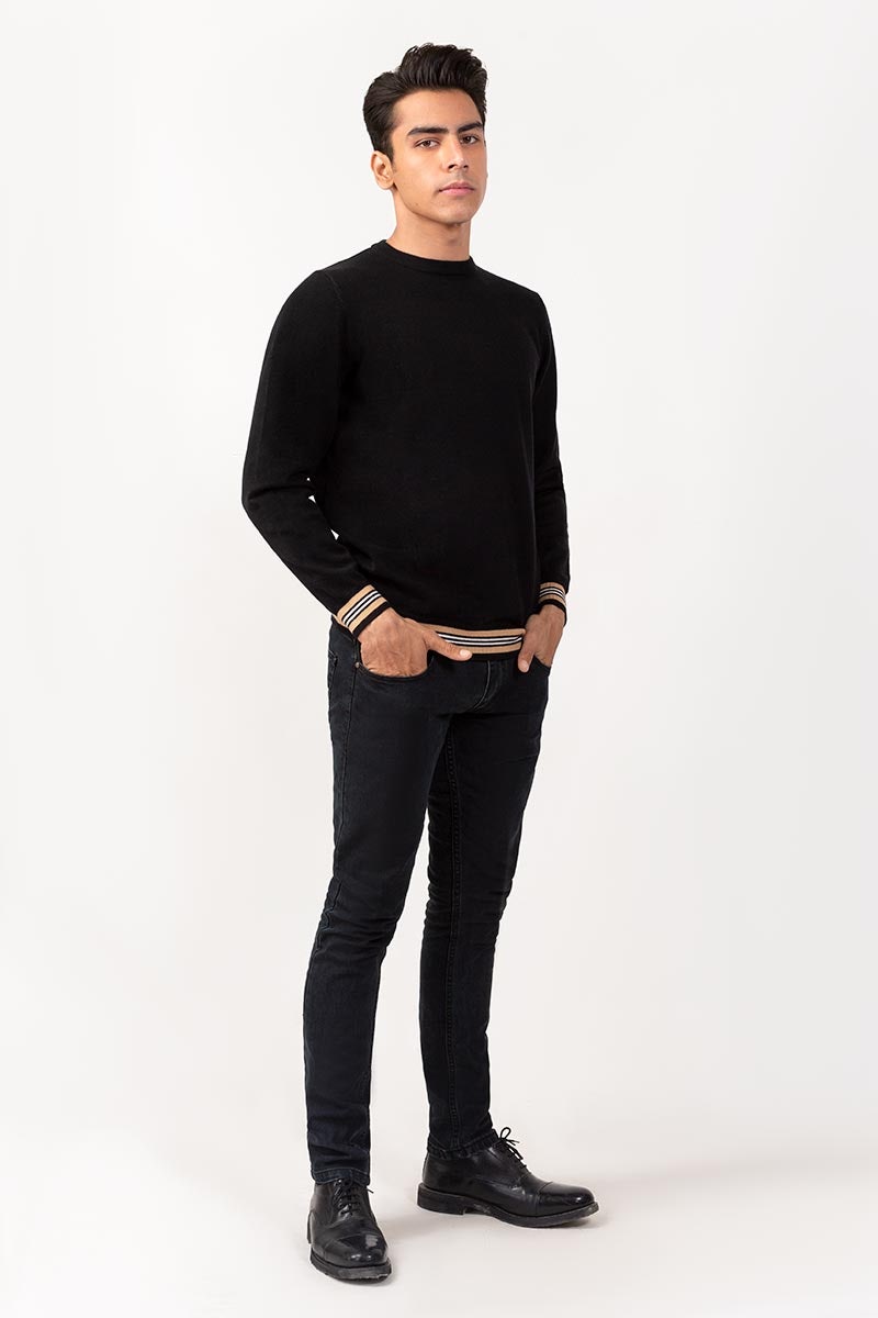 Black Fashion Sweater FS-SWT-VPN-FD-234-01