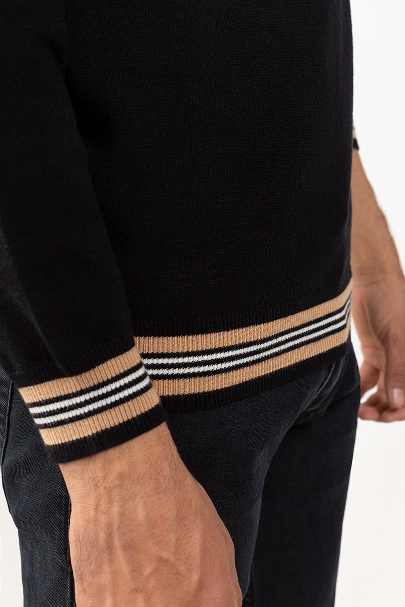 Black Fashion Sweater FS-SWT-VPN-FD-234-01