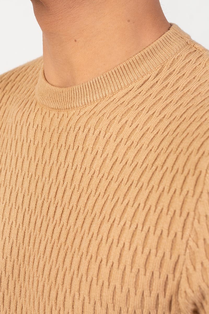 Beige Fashion Sweater FS-SWT-VPN-FD-242-01