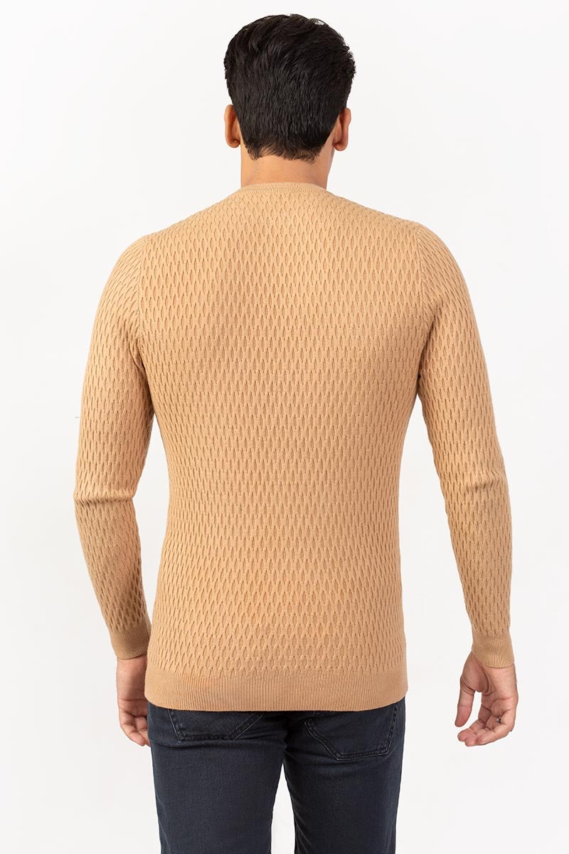 Beige Fashion Sweater FS-SWT-VPN-FD-242-01