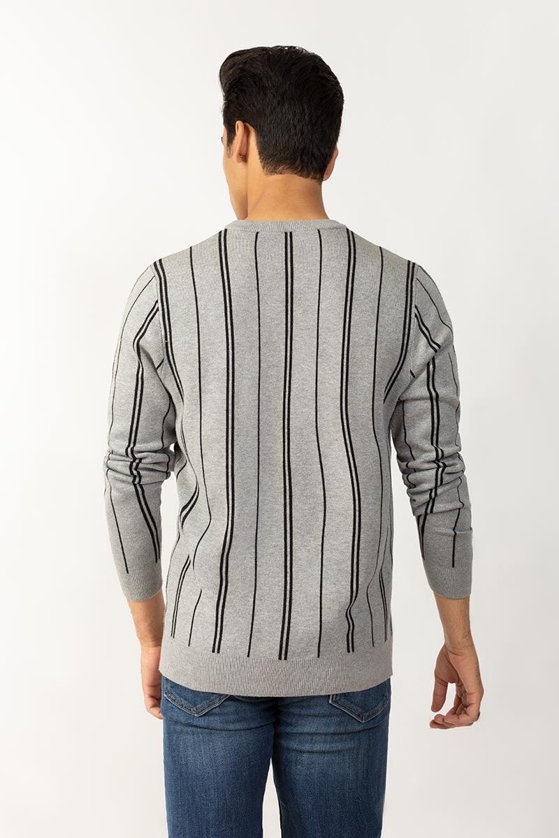 Grey-Black Fashion Sweater FS-SWT-VPN-FD-224-01