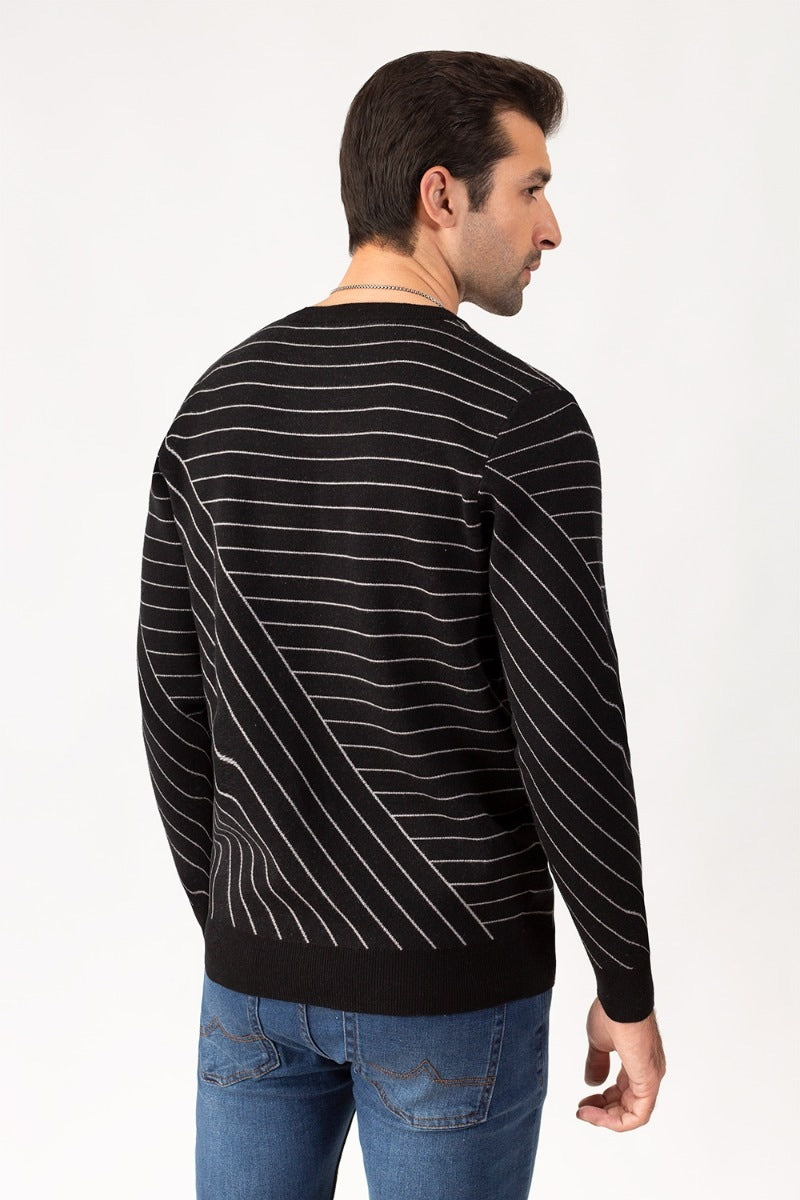 Black Grey Fashion Sweater FS-SWT-VPN-FD-236-01