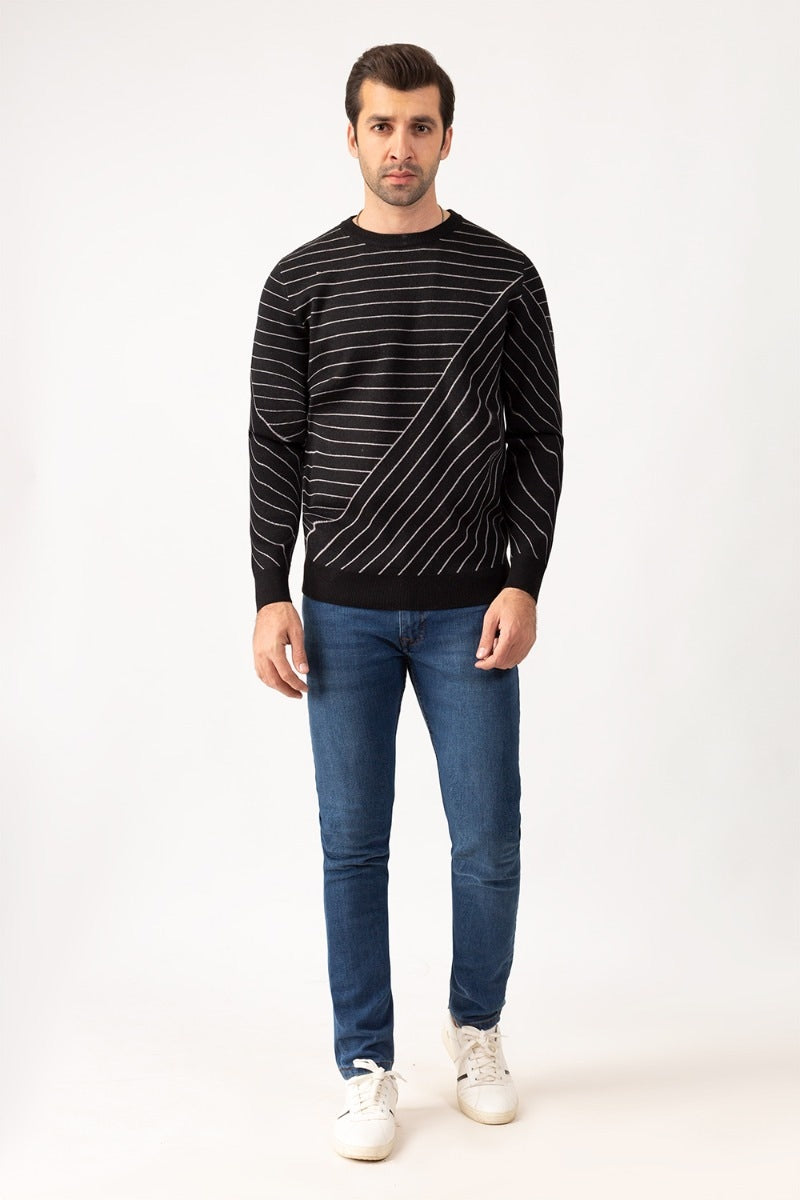 Black Grey Fashion Sweater FS-SWT-VPN-FD-236-01