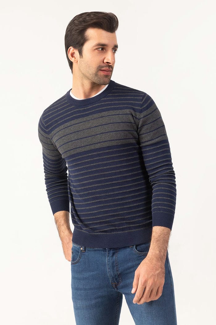 Navy Grey Fashion Sweater FS-SWT-VPN-FD-301-01