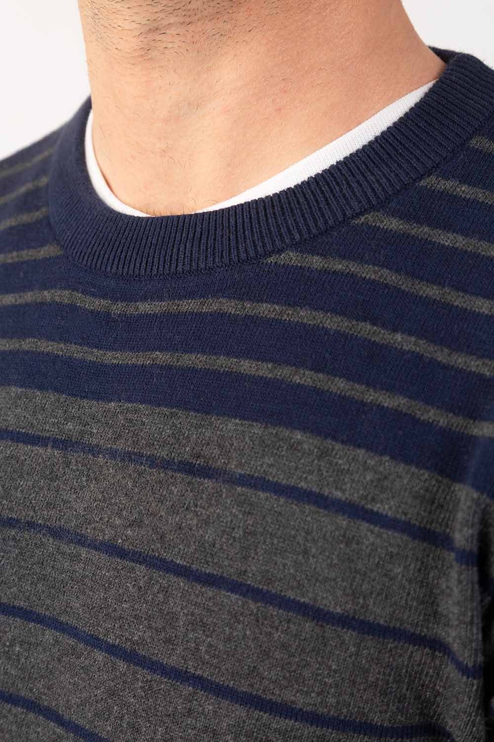 Navy Grey Fashion Sweater FS-SWT-VPN-FD-301-01