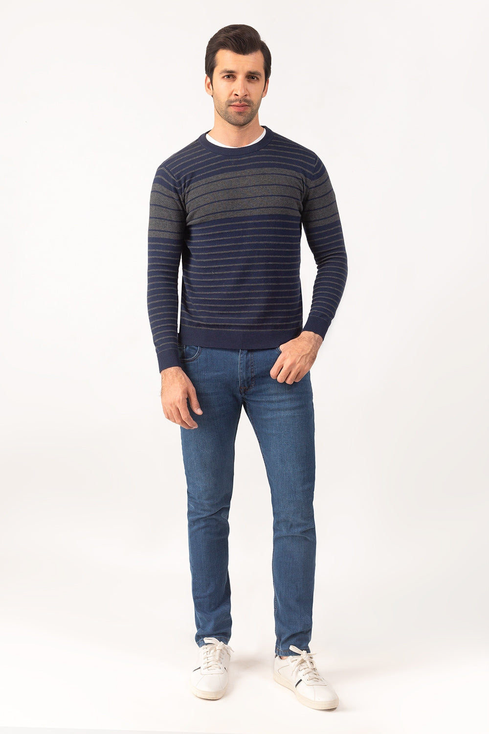 Navy Grey Fashion Sweater FS-SWT-VPN-FD-301-01