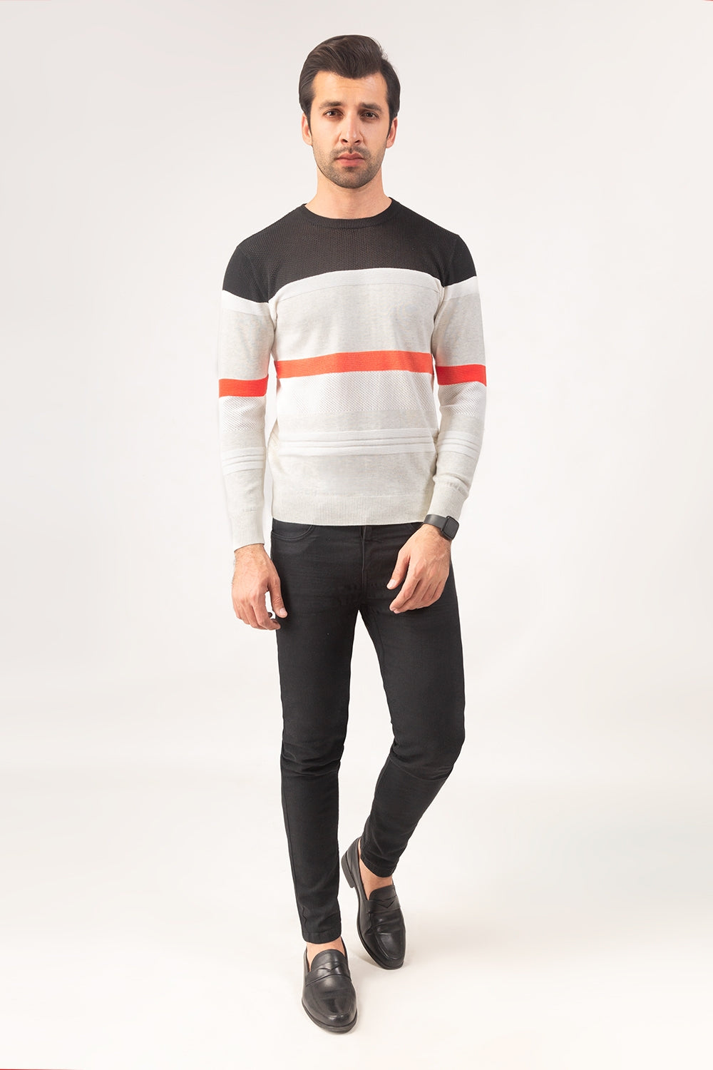 Grey Black Fashion Sweater FS-SWT-VPN-FD-303-01