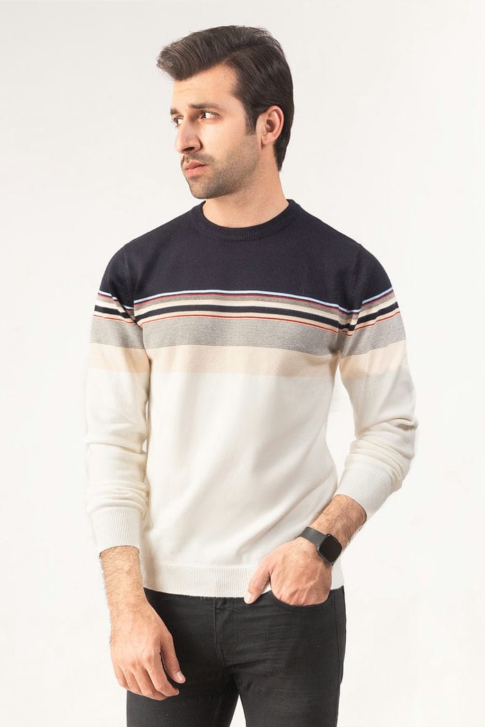 White Black Fashion Sweater FS-SWT-VPN-FD-311-01