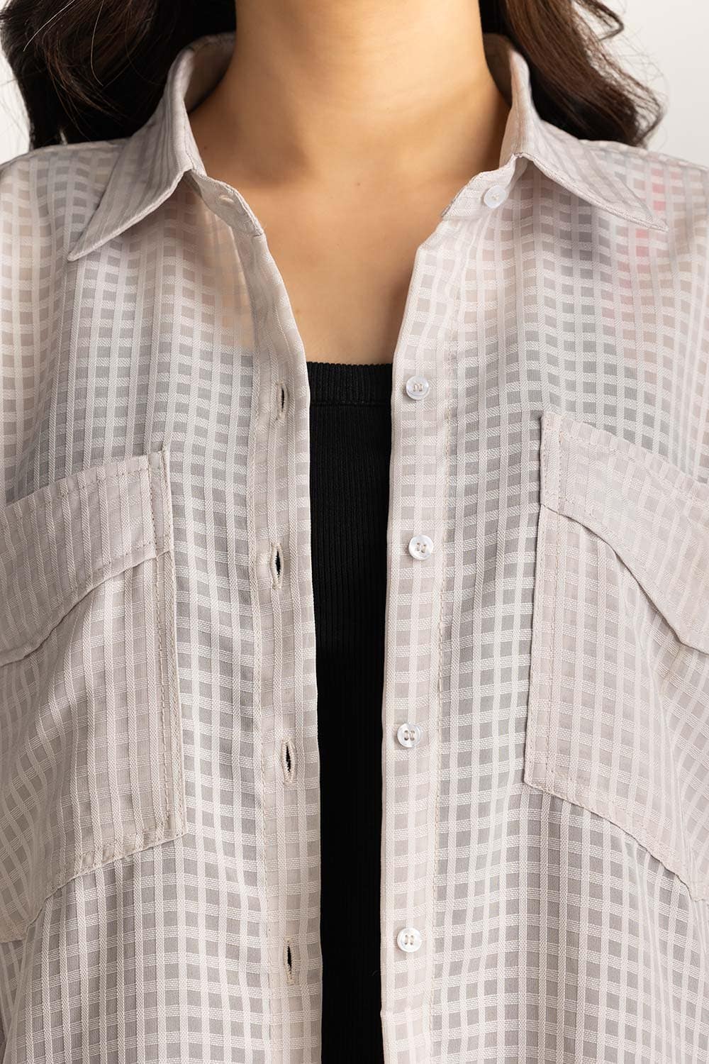 Geimetric Design Shirt Collar WM-CS-SS24-058