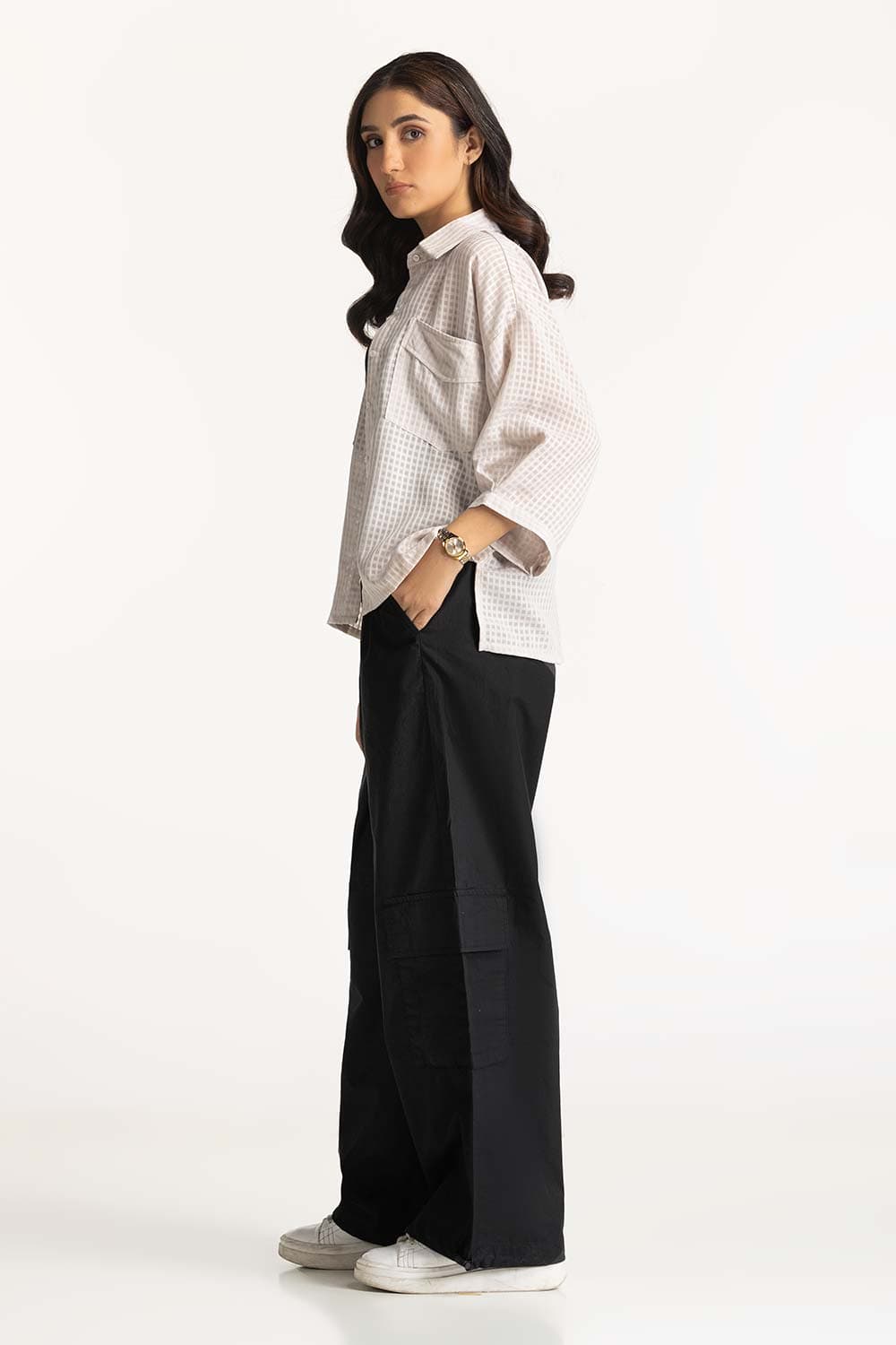 Geimetric Design Shirt Collar WM-CS-SS24-058