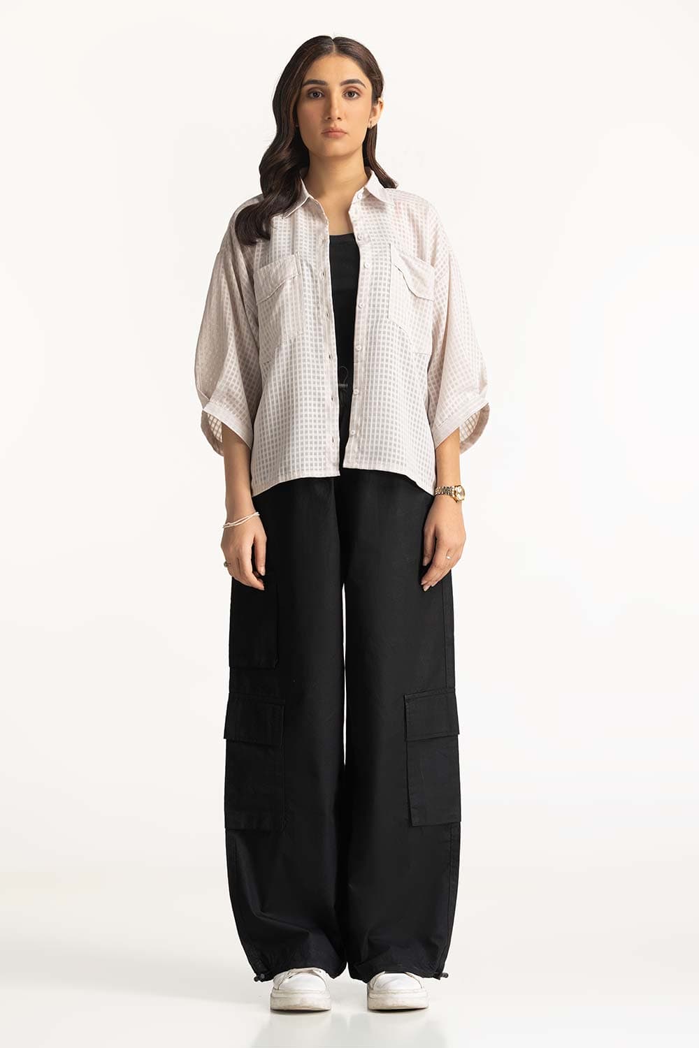 Geimetric Design Shirt Collar WM-CS-SS24-058