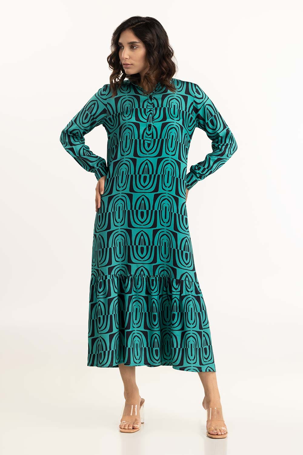 Geometrical Print Dress 224-217-025