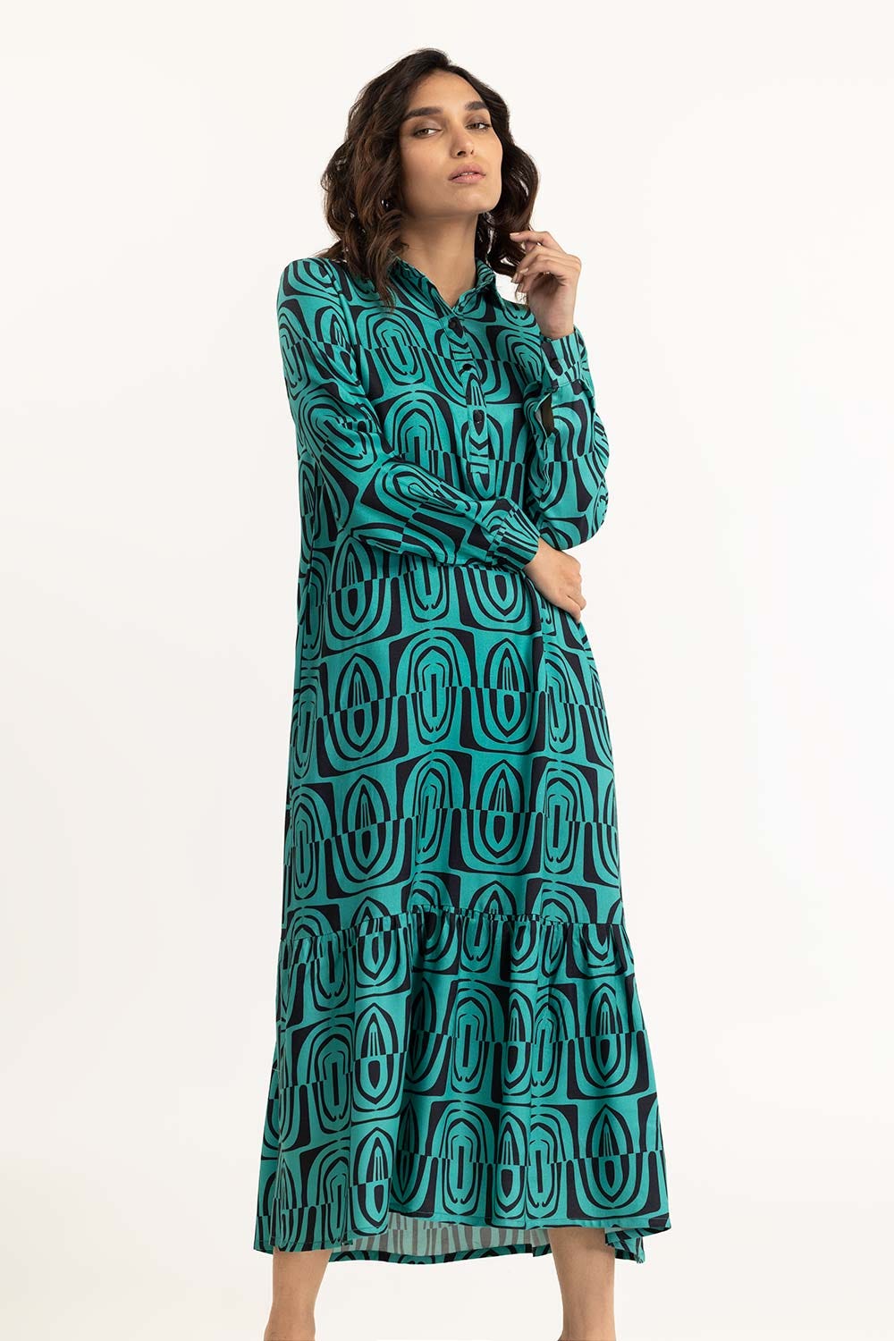 Geometrical Print Dress 224-217-025