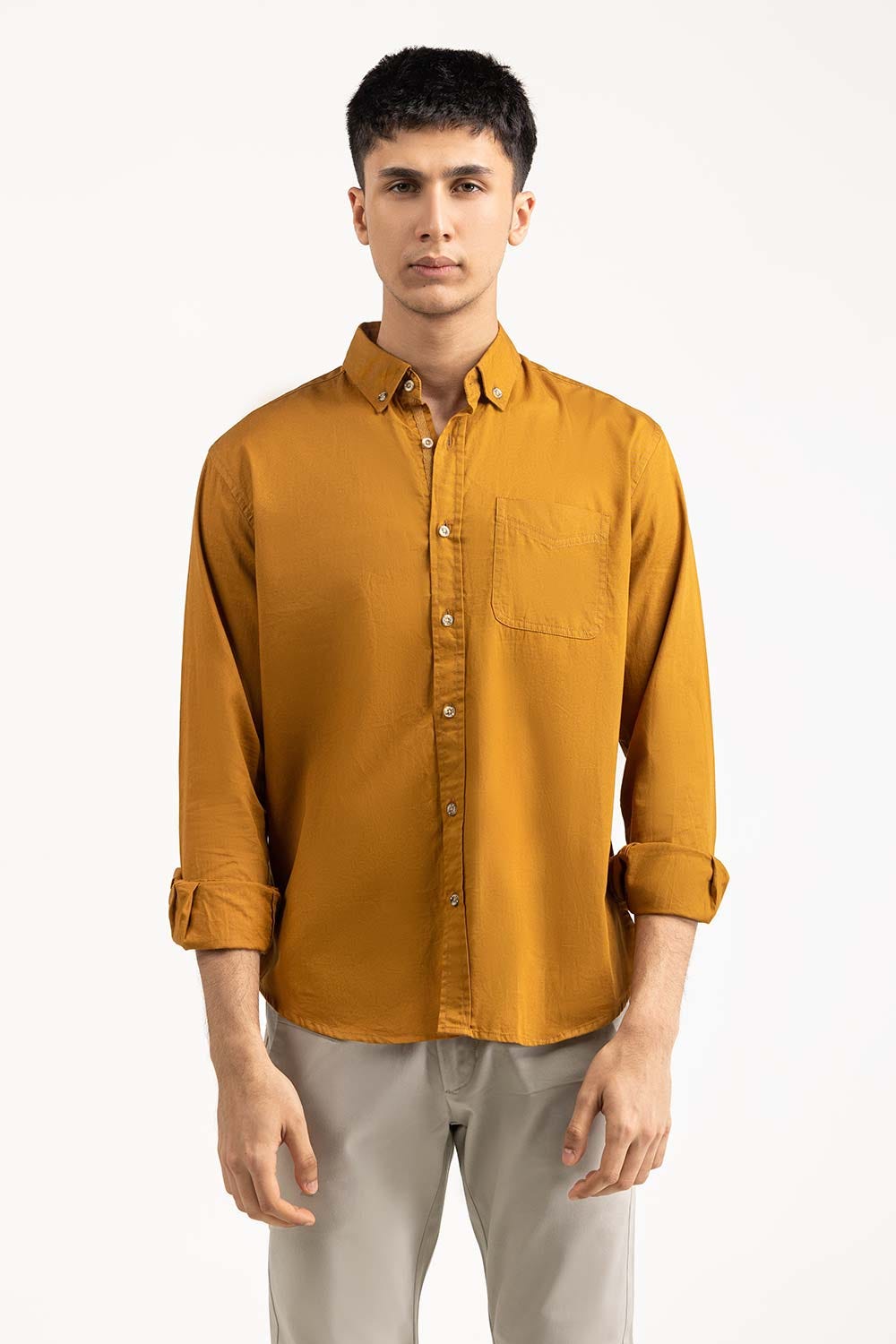 Gold Solid Casual Shirt CS-PD22-018