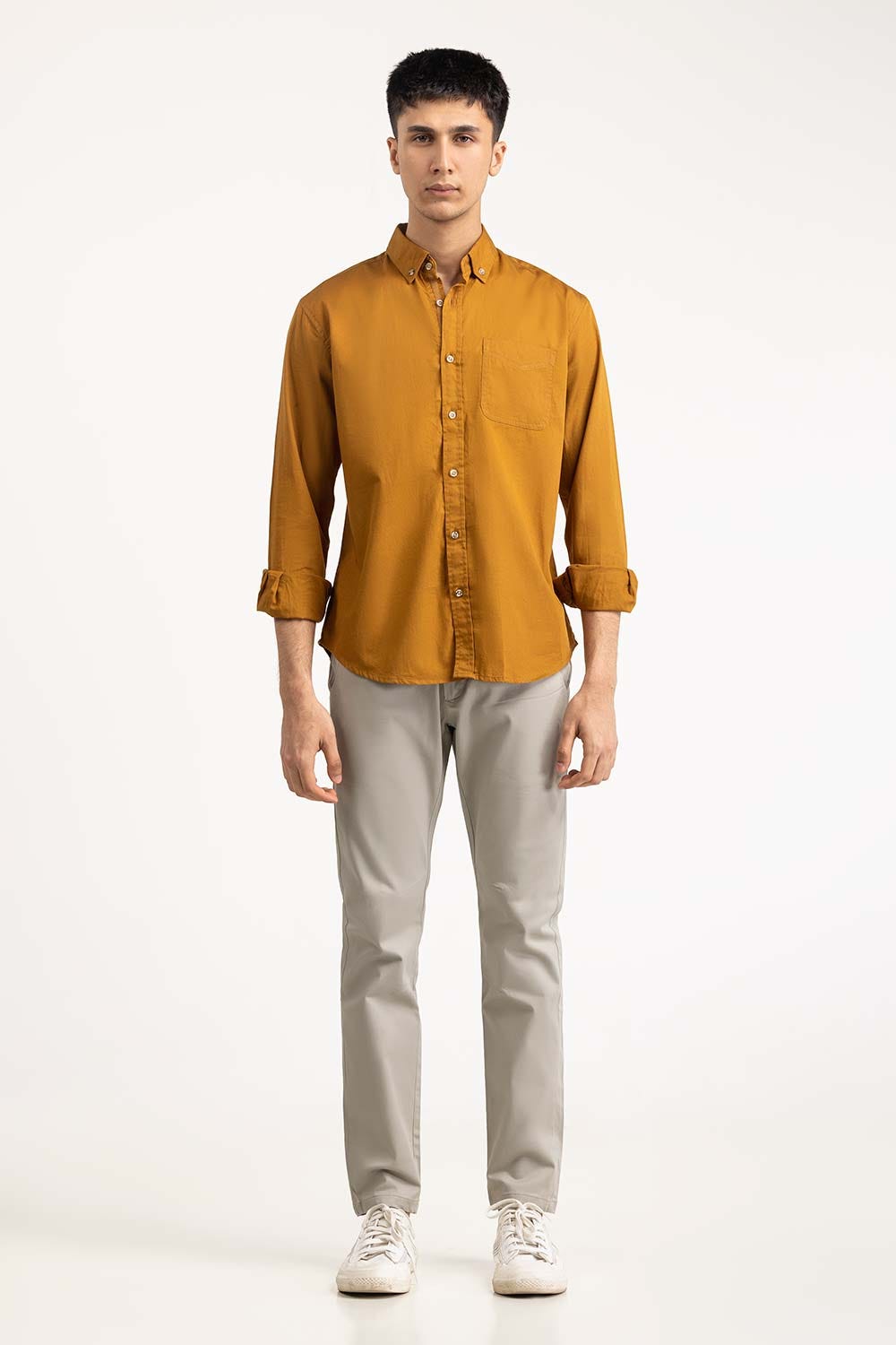 Gold Solid Casual Shirt CS-PD22-018