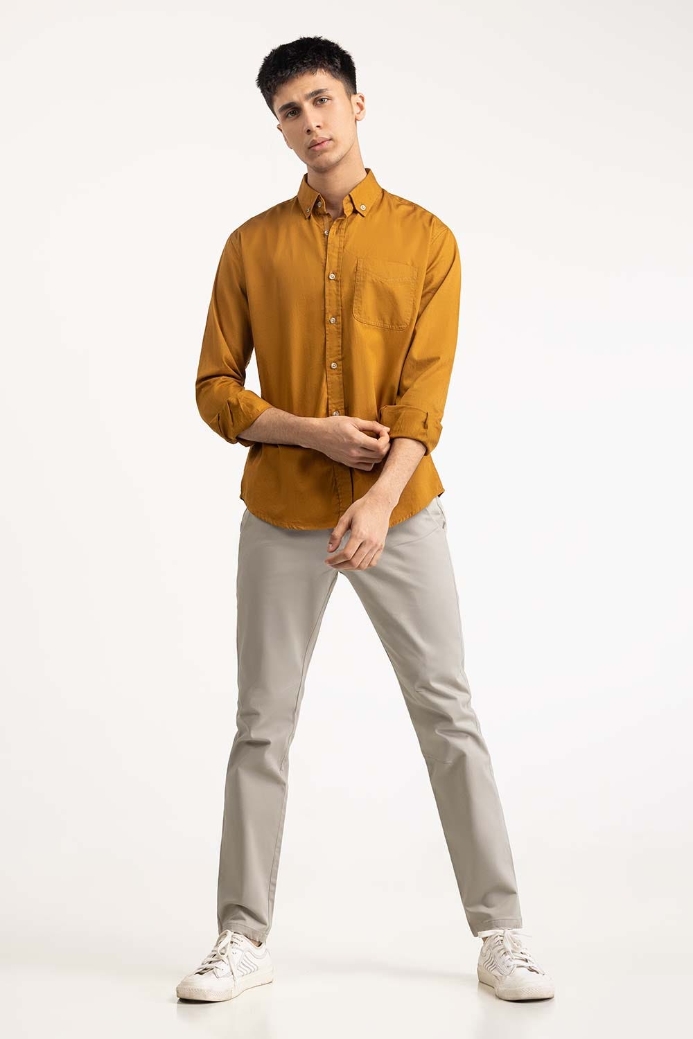 Gold Solid Casual Shirt CS-PD22-018