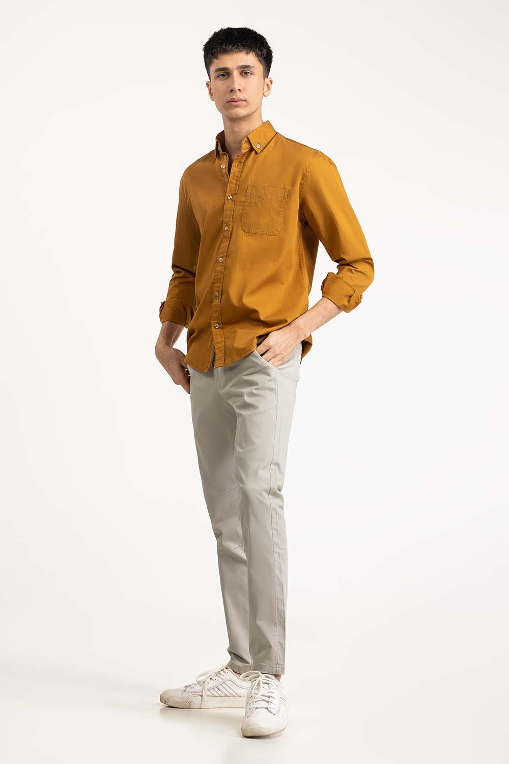 Gold Solid Casual Shirt CS-PD22-018