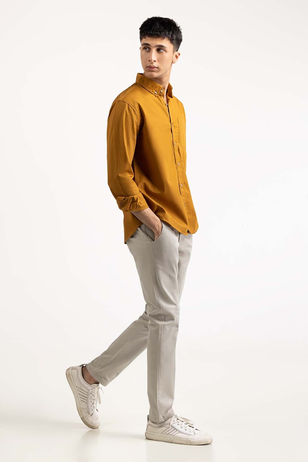 Gold Solid Casual Shirt CS-PD22-018