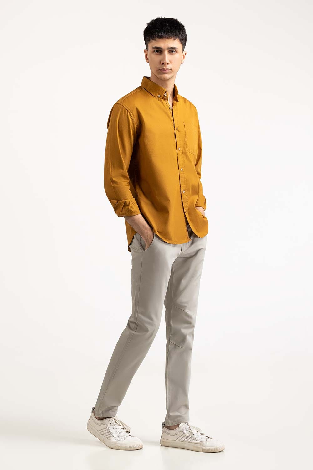 Gold Solid Casual Shirt CS-PD22-018