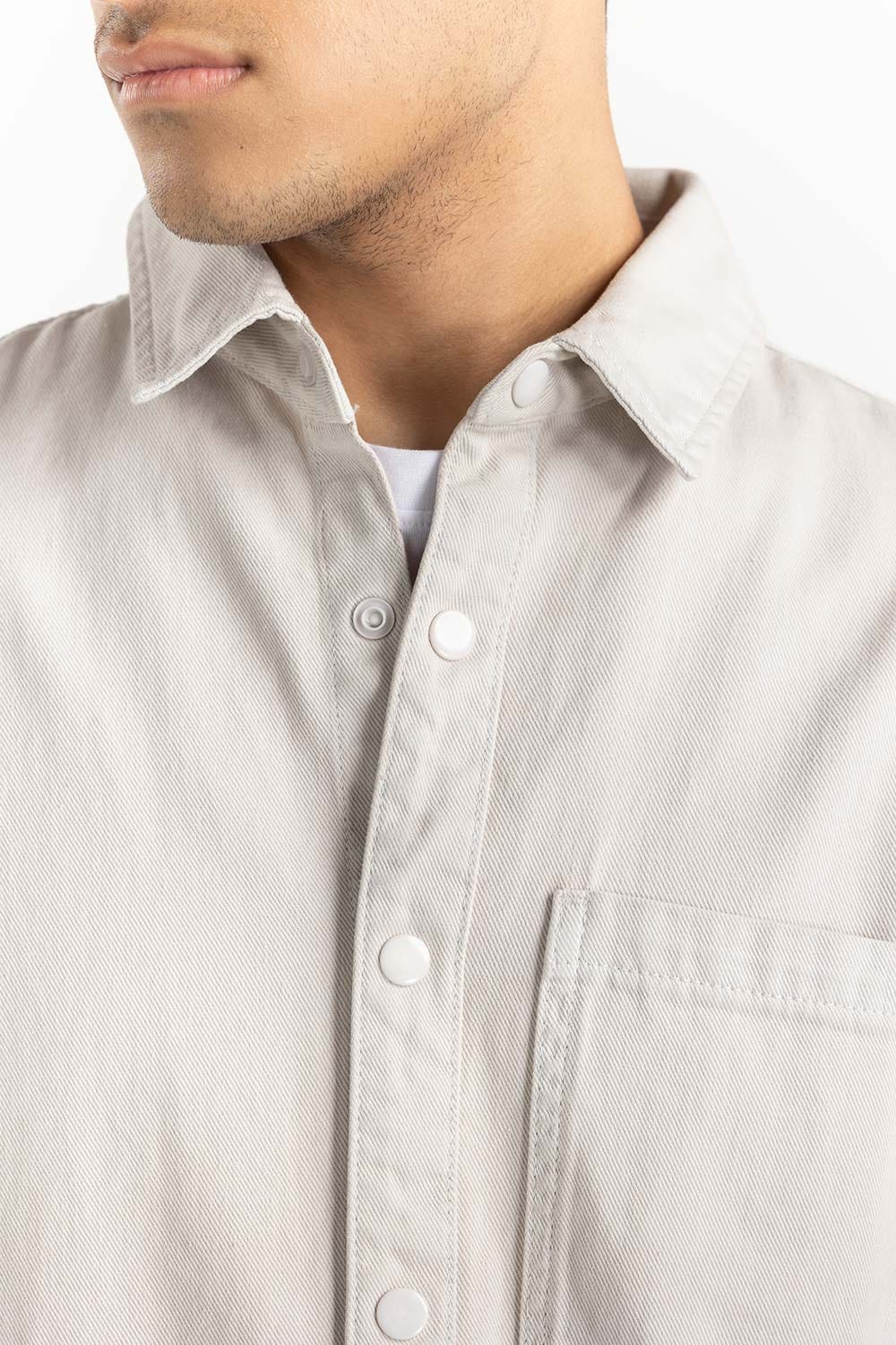 Grey Non-Denim Overshirt 224-117-008