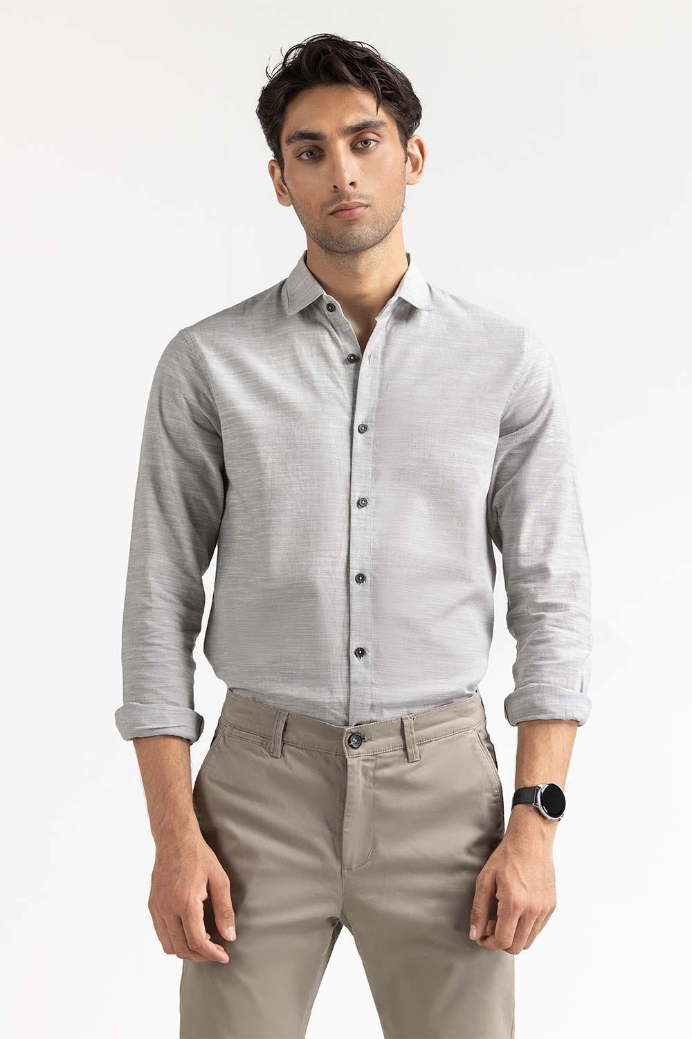 Grey Basic Casual Shirt MN-CS-YD23-021