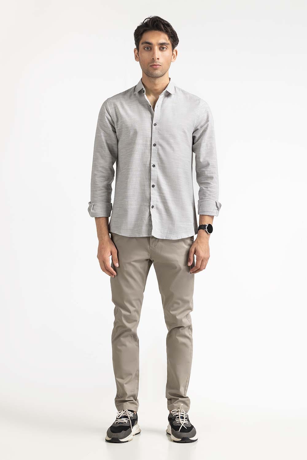 Grey Basic Casual Shirt MN-CS-YD23-021