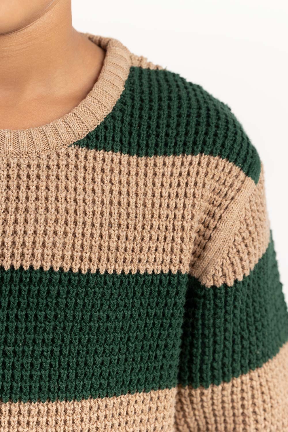Toddler Boy Green And Brown Knit Sweater 224-511-035