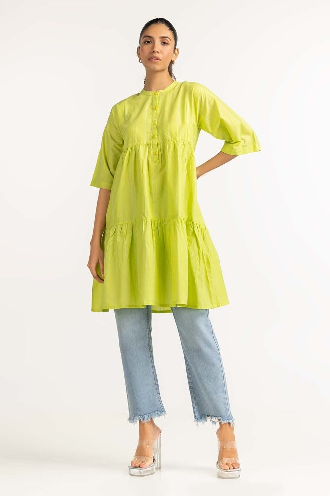 Green Basic Blouse 231-217-040