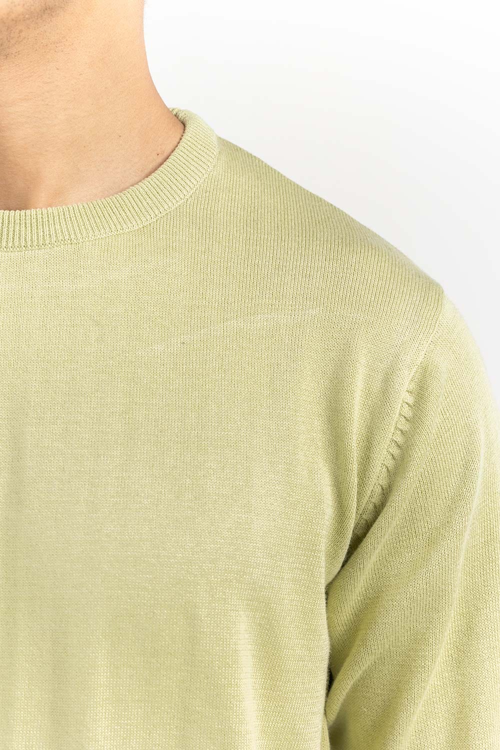 Green Basic Crew Neck Sweater SWT-BFSCN-22-005